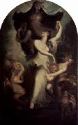 Euphrosyne vor der Phantasie und der Temperantia Heinrich Fussli